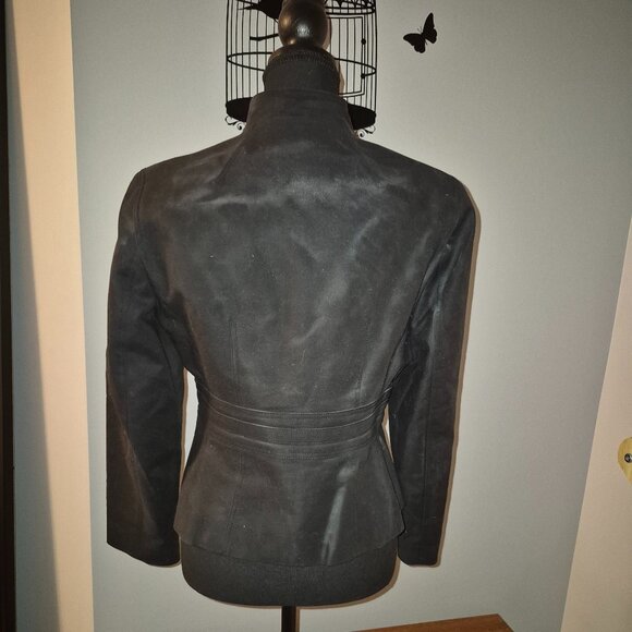 Calvin Klein Black Cotton Military Style Blazer 10P - Picture 2 of 5